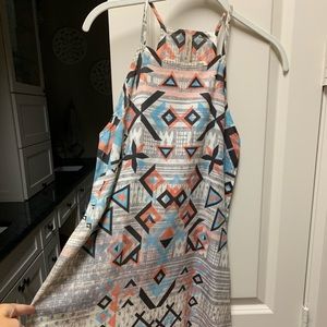 Printed strapless dress